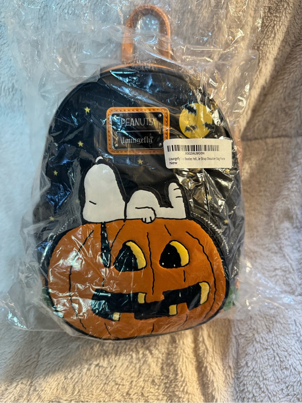 Loungefly Peanuts Snoopy Pumpkin Kids Costume Backpack - Black, Orange, White